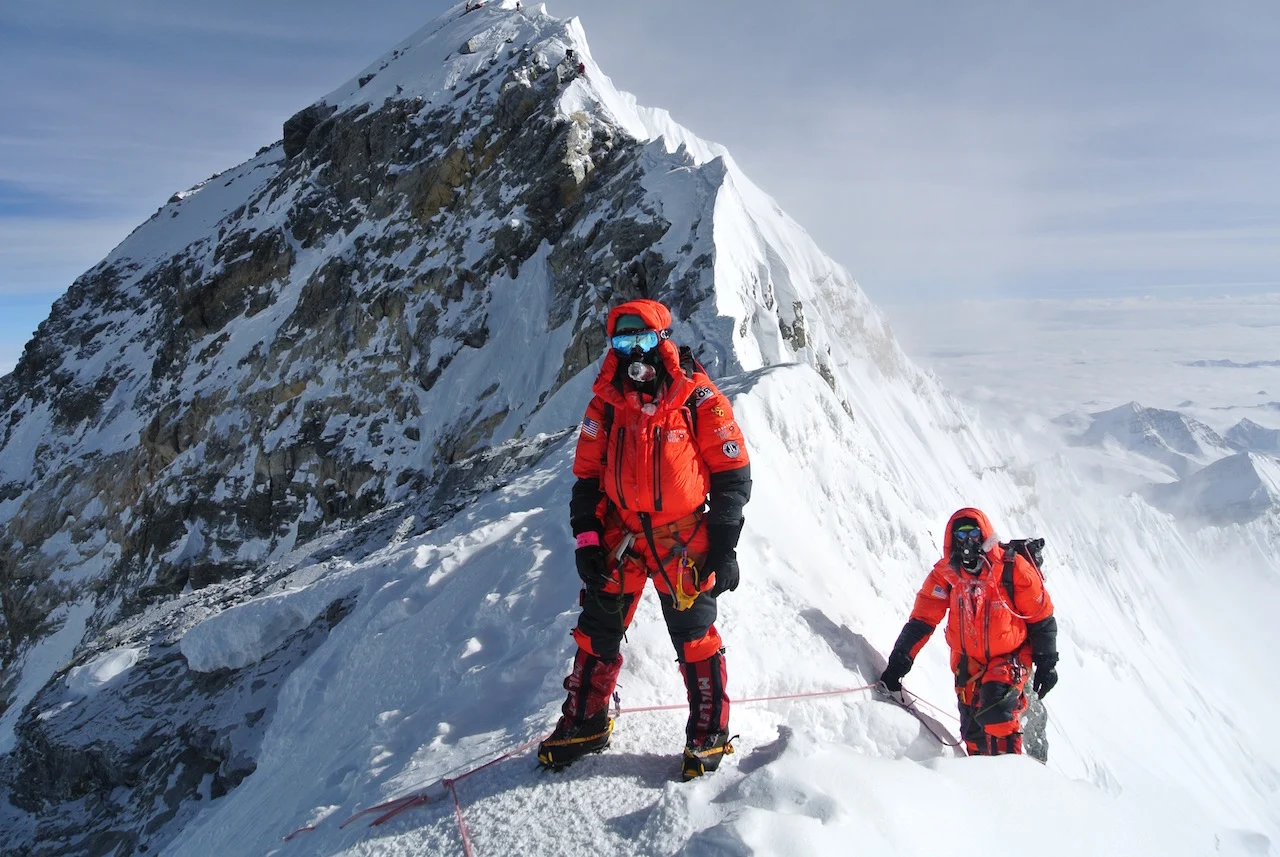 Climbers in everest summit
